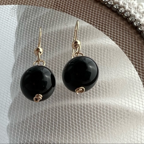 Artisan Black Onyx and 14K Gold Filled Earrings - Picture 8 of 13